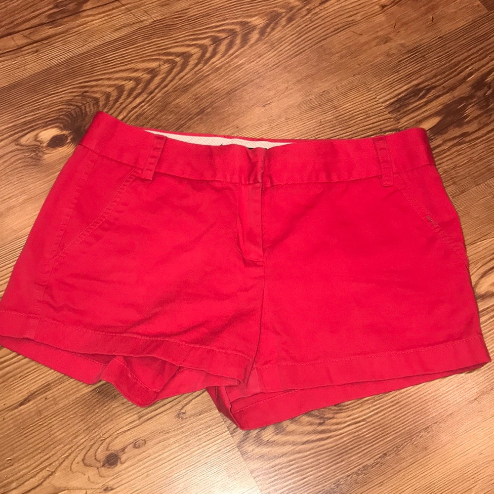 Red J Crew Chino Shorts